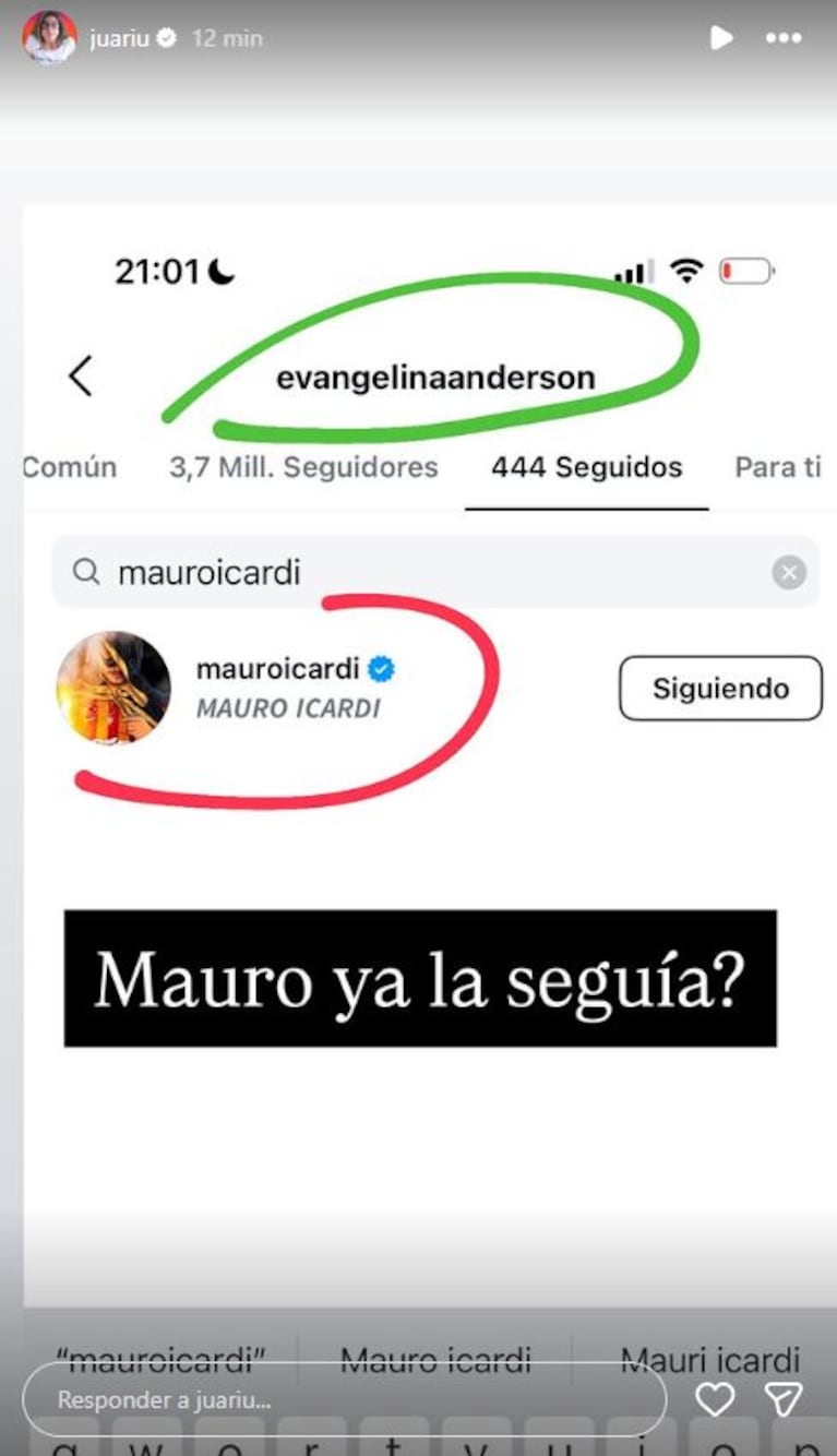 Foto: Captura de Instagram Stories (@juariu)