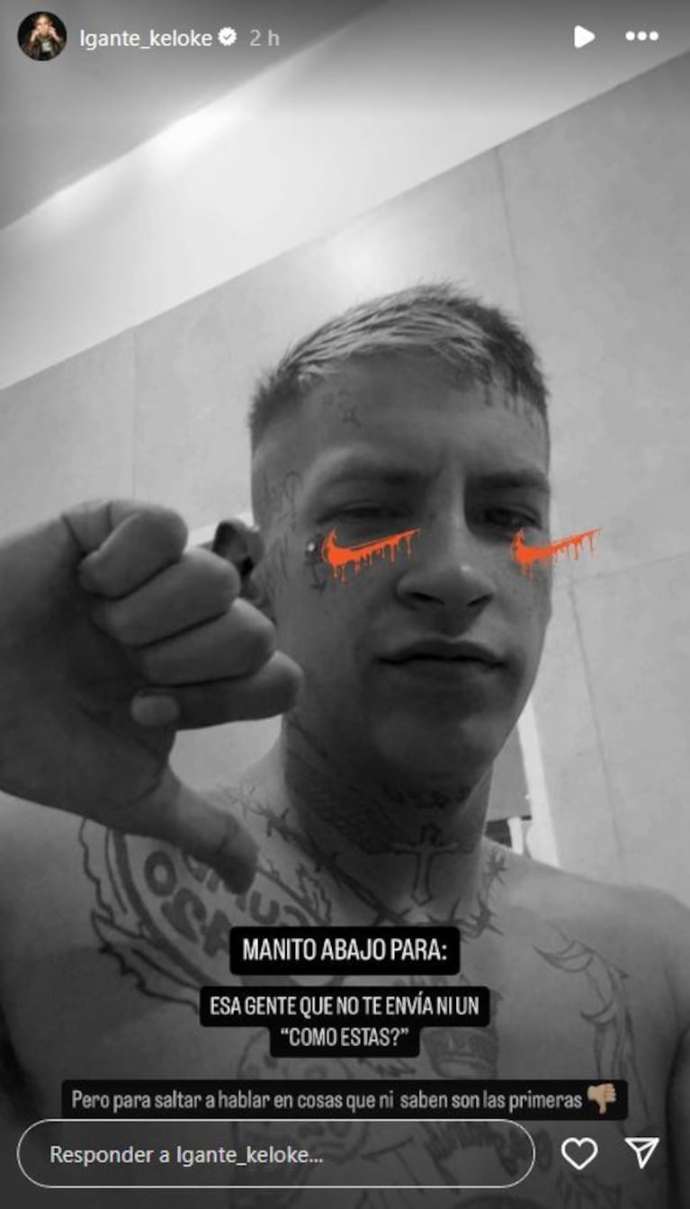 Foto: Captura de Instagram Stories (@lgante_keloke)