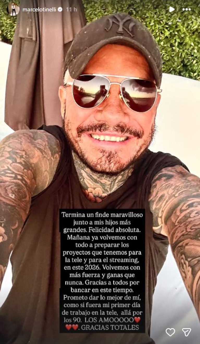 Foto: Captura de Instagram Stories (@marcelotinelli)