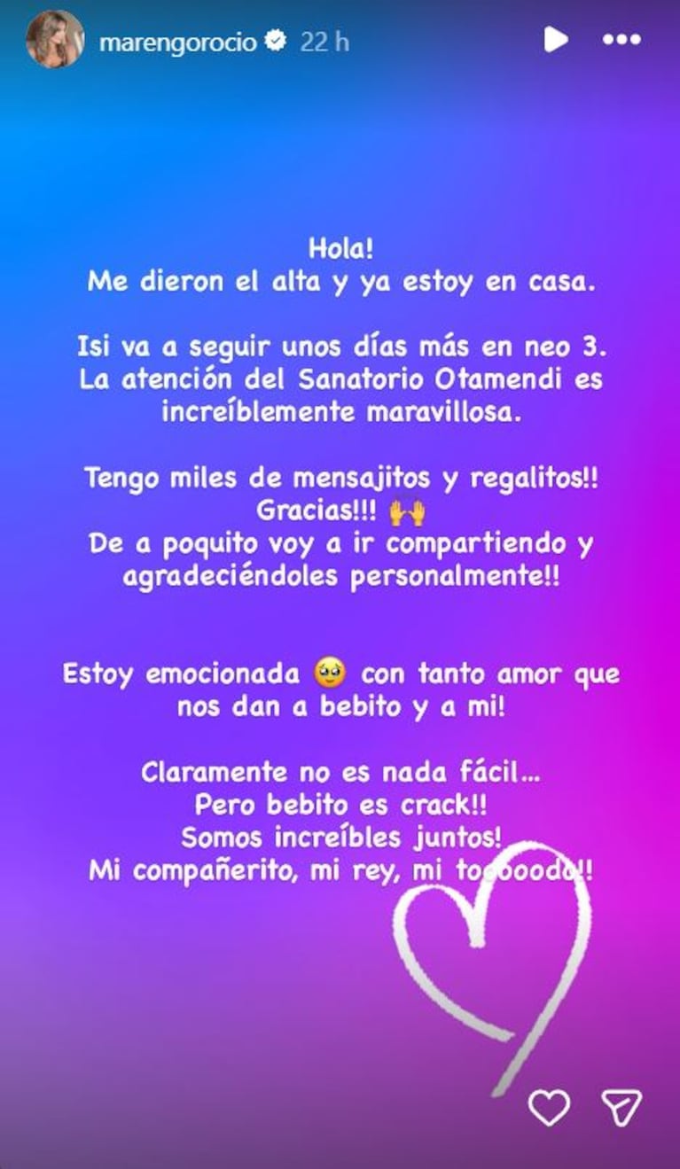 Foto: Captura de Instagram Stories (@marengorocio)