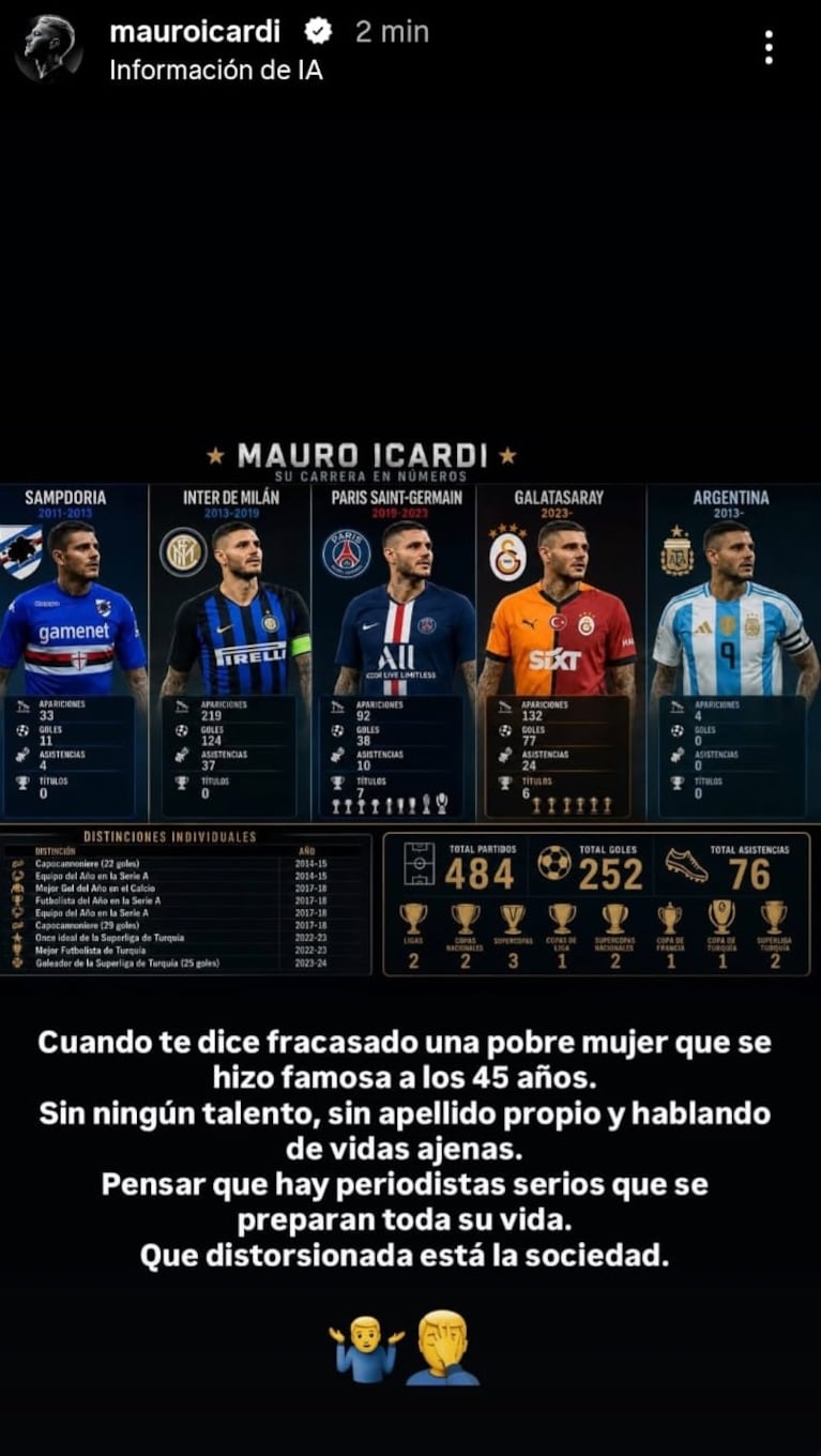 Foto: Captura de Instagram Stories (@mauroicardi)