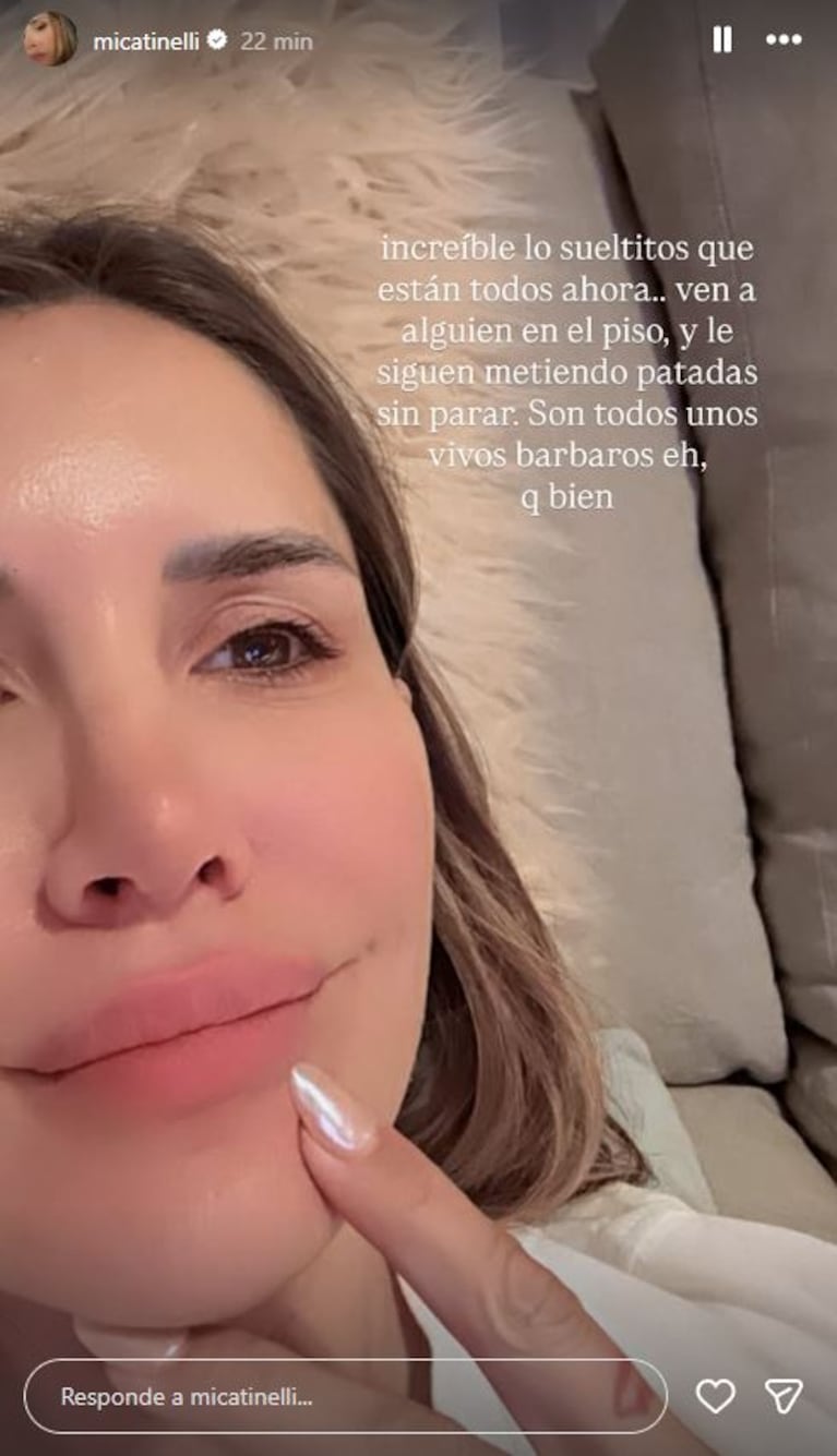 Foto: Captura de Instagram Stories (@micatinelli)