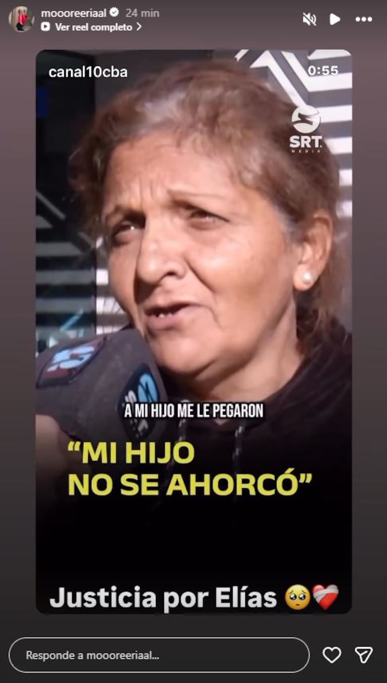 Foto: Captura de Instagram Stories (@moooreeriaal)