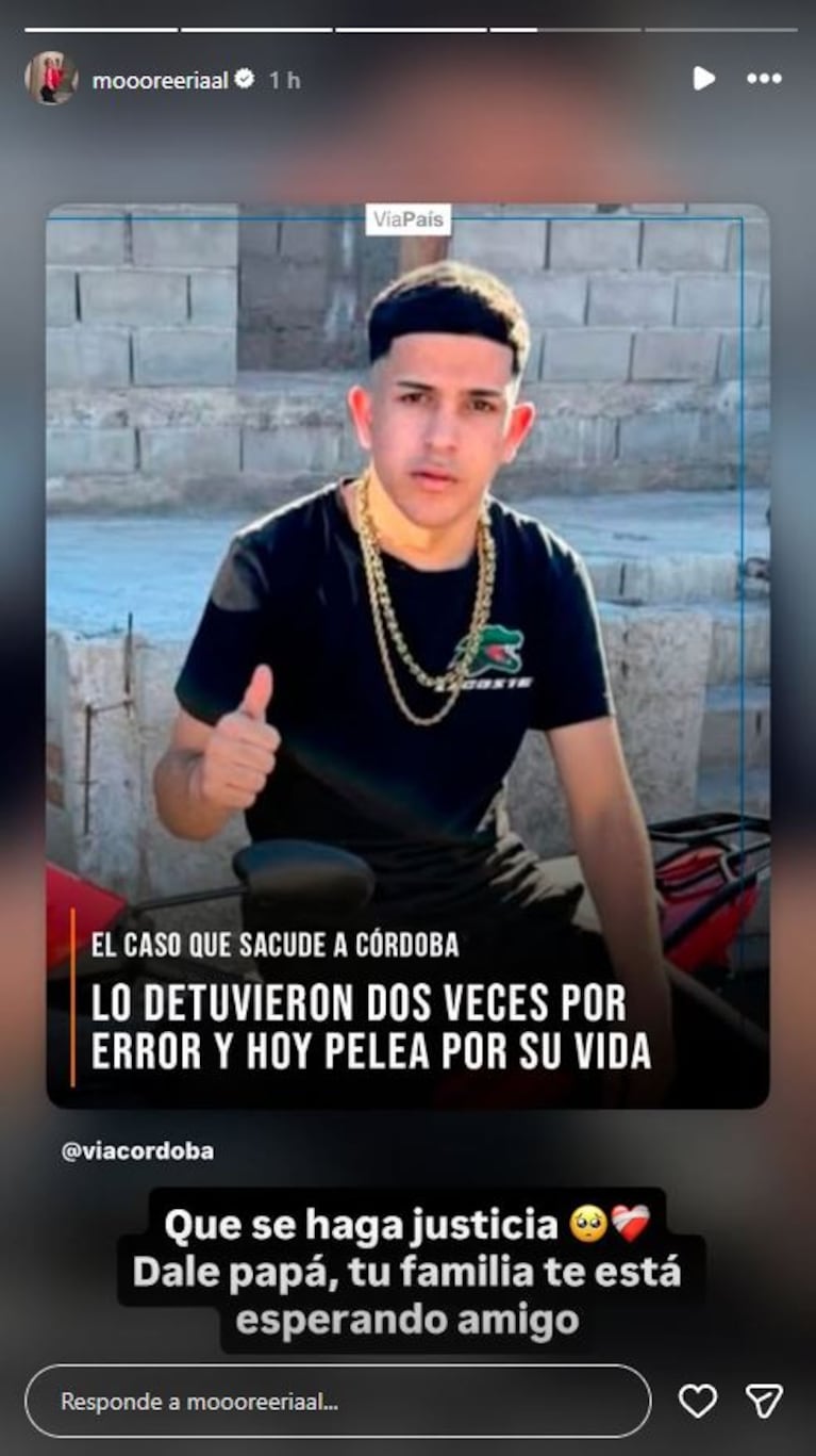 Foto: Captura de Instagram Stories (@moooreeriaal)