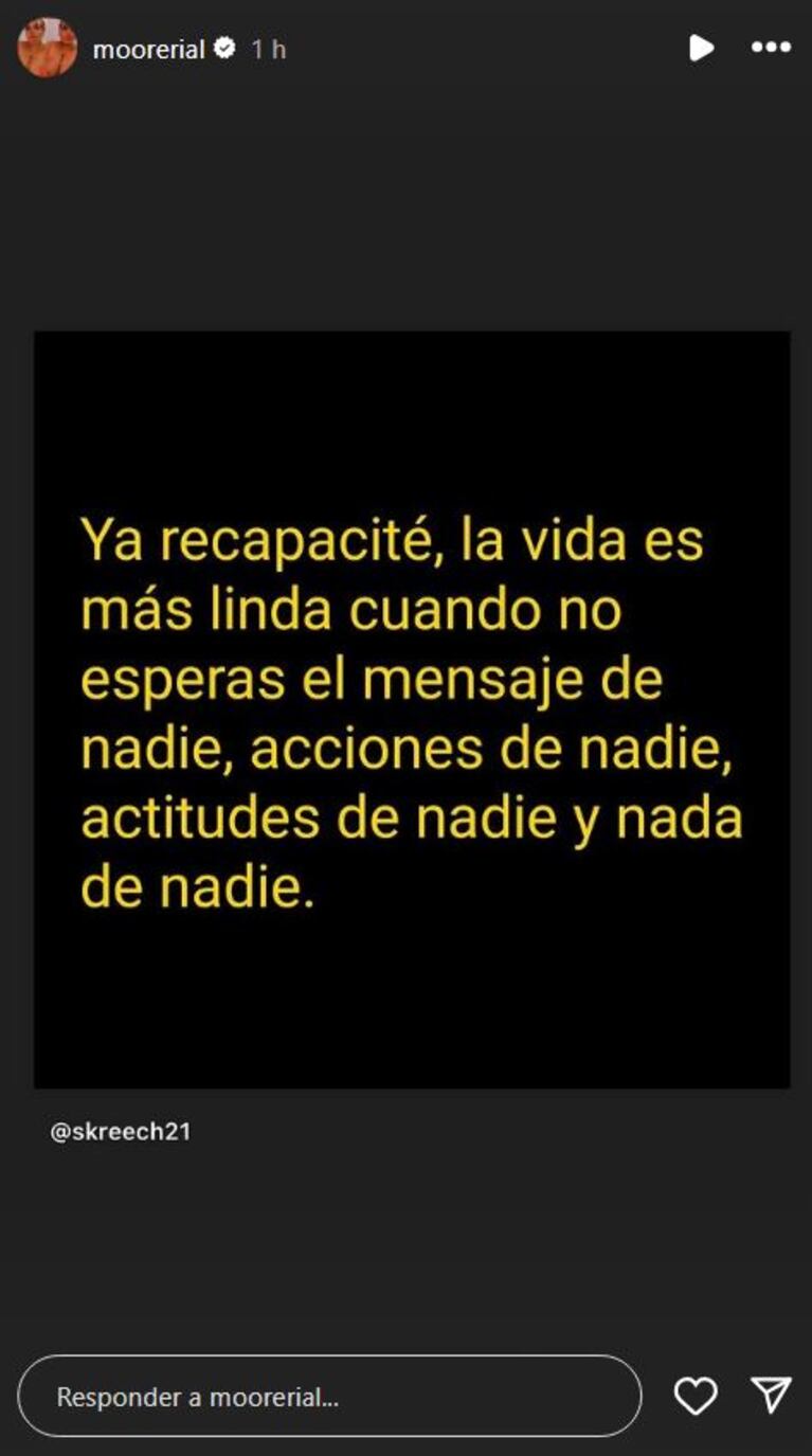 Foto: Captura de Instagram Stories (@moorerial)