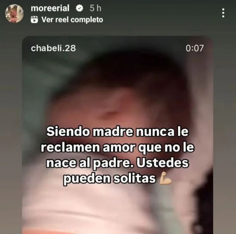 Foto: Captura de Instagram Stories (@moreerial)