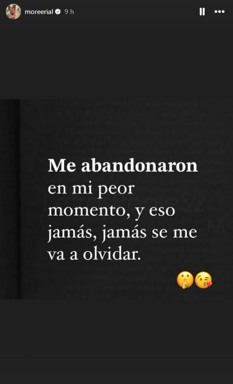 Foto: Captura de Instagram Stories (@moreerial)