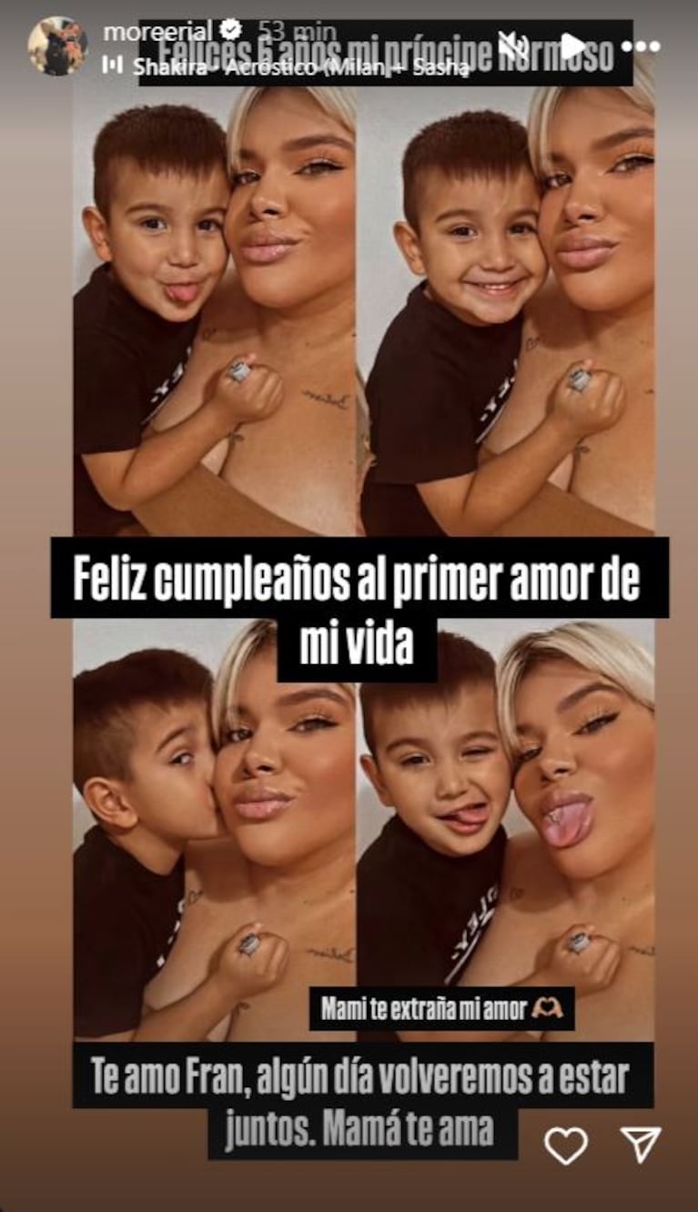 Foto: Captura de Instagram Stories (@moreerial)
