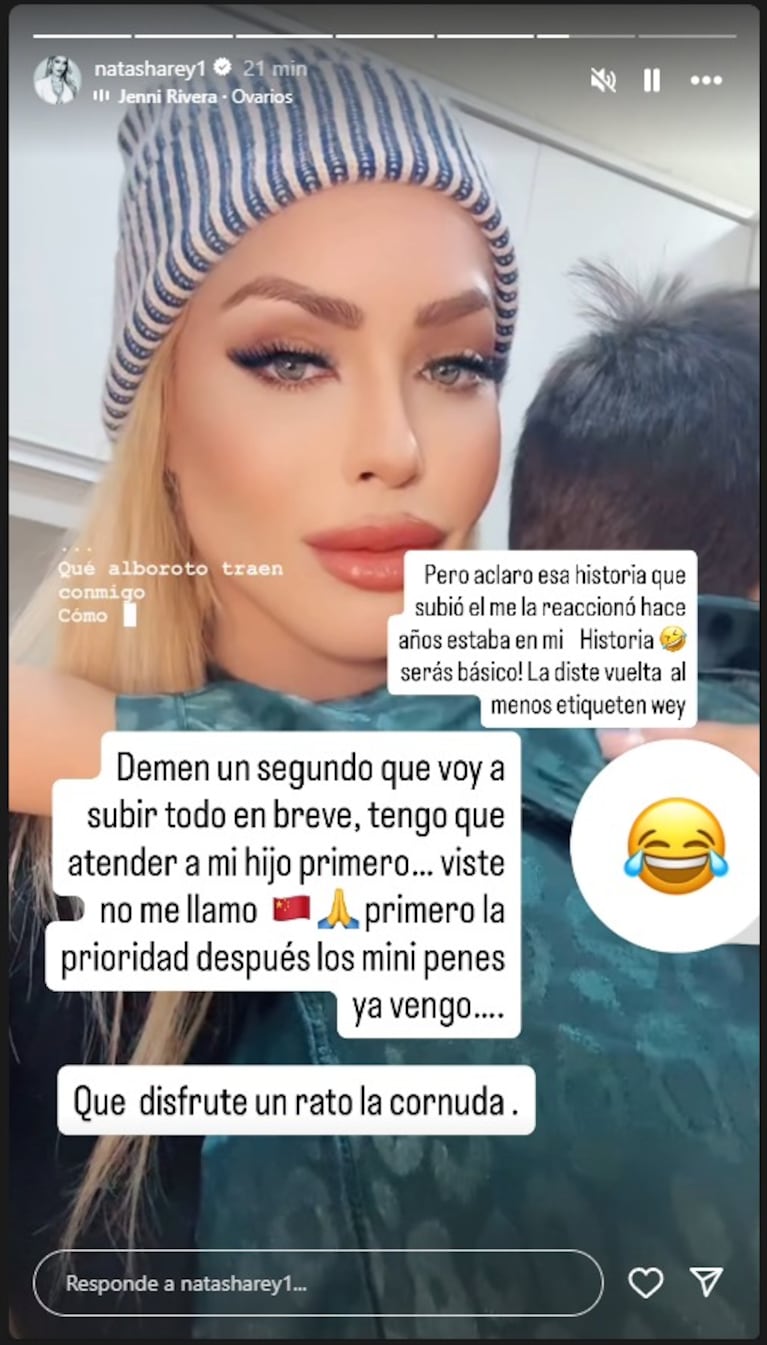 Foto: Captura de Instagram Stories (@natasharey1)