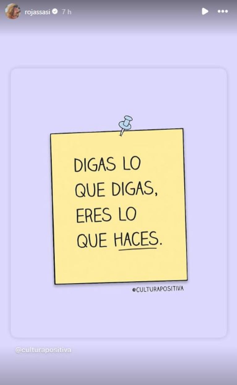 Foto: Captura de Instagram Stories (@rojassasi)