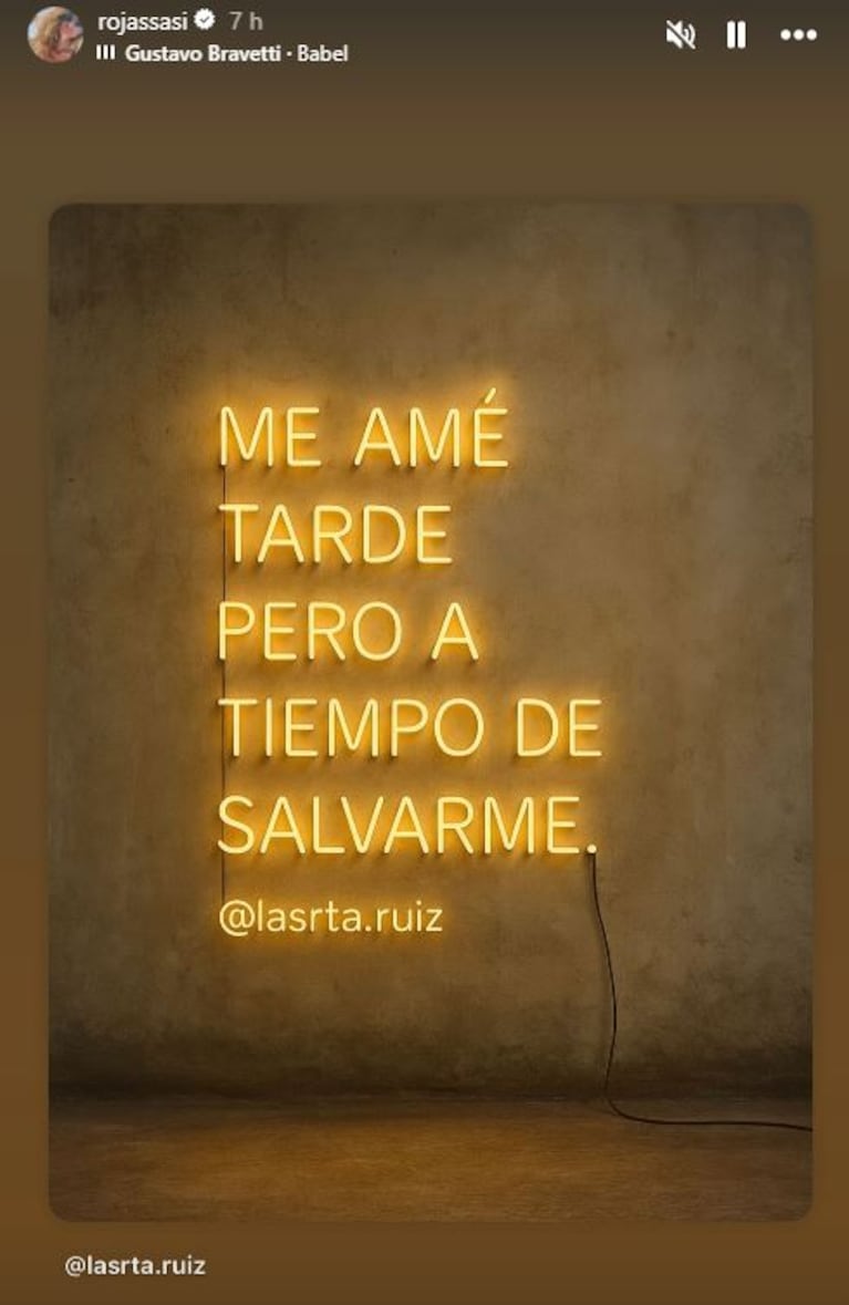 Foto: Captura de Instagram Stories (@rojassasi)