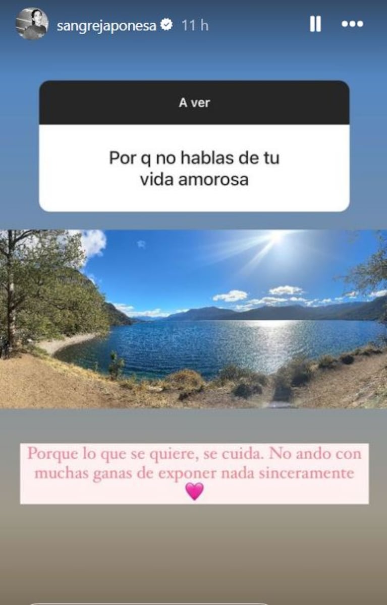 Foto: Captura de Instagram Stories (@sangrejaponesa)