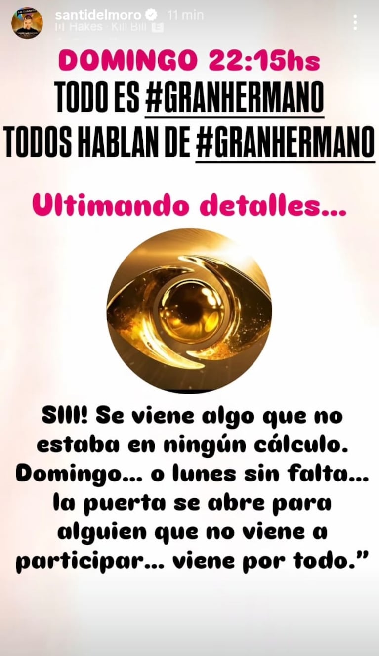 Foto: Captura de Instagram Stories (@santidelmoro)