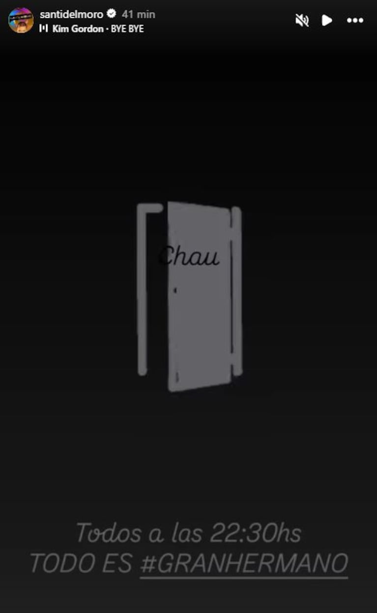 Foto: Captura de Instagram Stories (@santidelmoro)