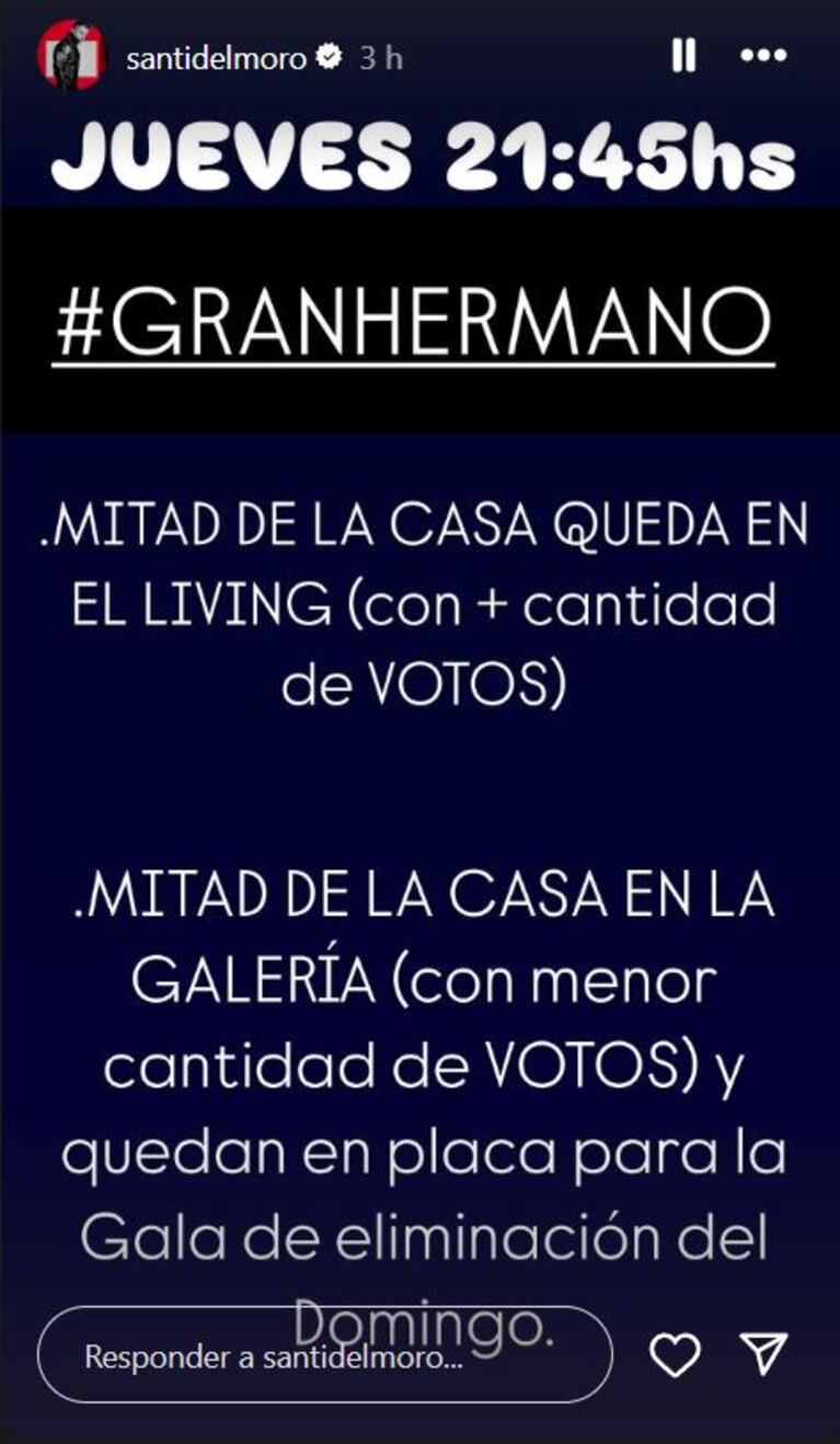 Foto: Captura de Instagram Stories (@santidelmoro)