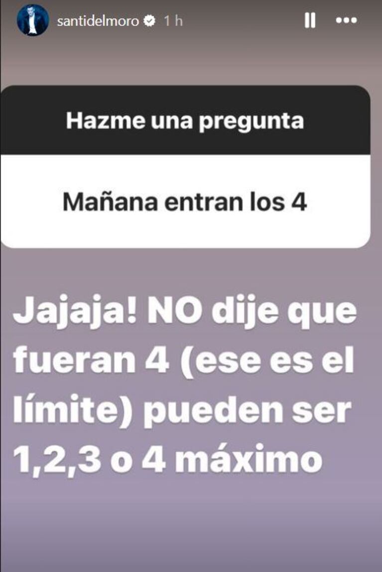 Foto: Captura de Instagram Stories (@santidelmoro)
