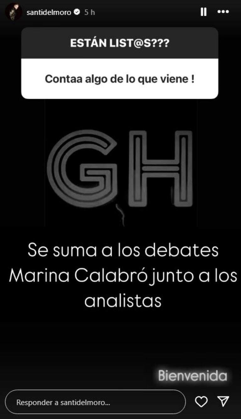 Foto: Captura de Instagram Stories (@santidelmoro)
