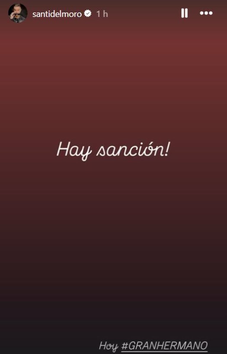 Foto: Captura de Instagram Stories (@santidelmoro)