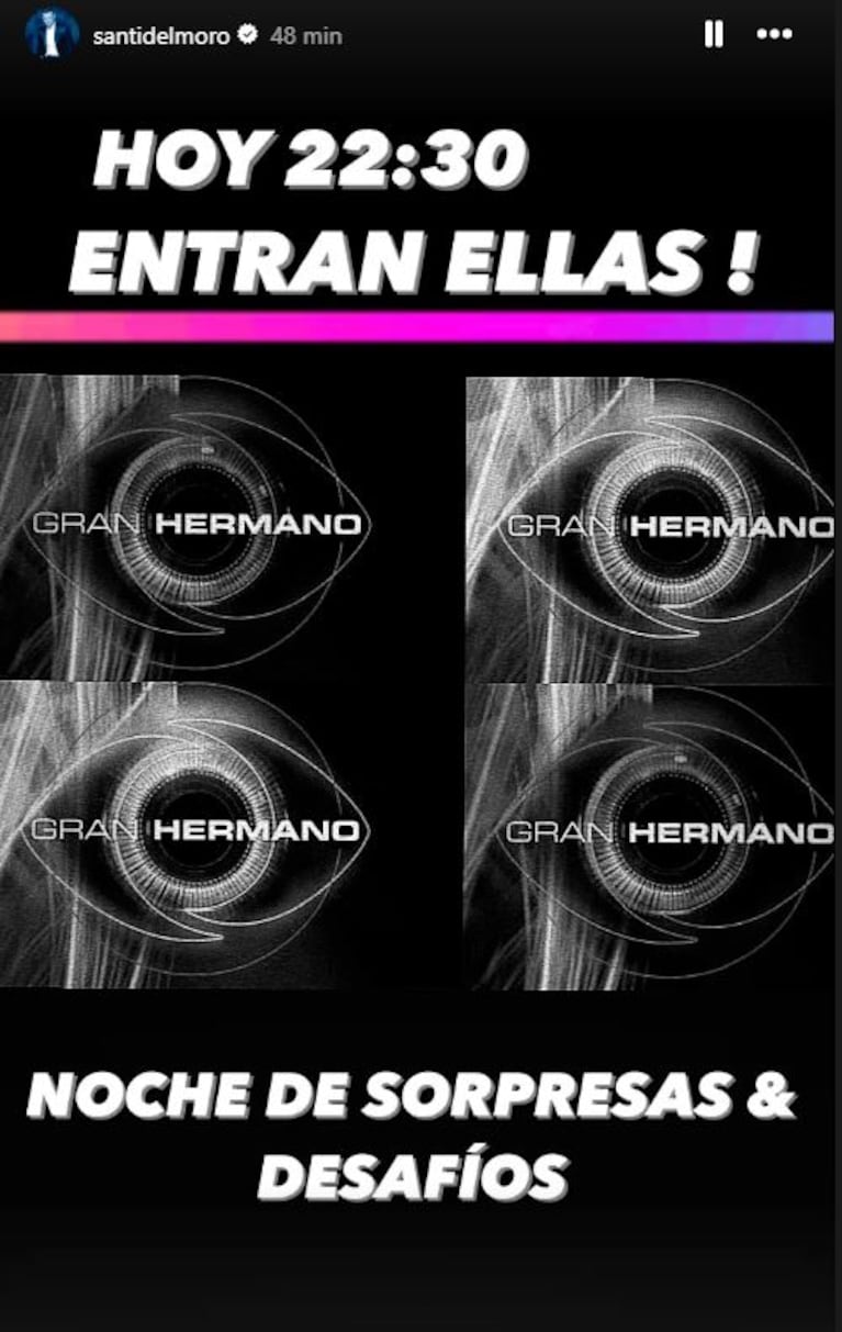 Foto: Captura de Instagram Stories (@santidelmoro)