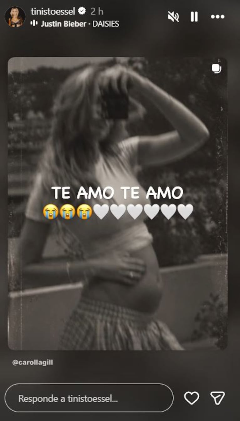 Foto: Captura de Instagram Stories (@tinistoessel)
