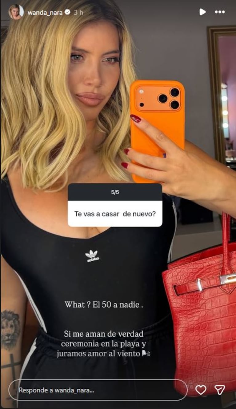 Foto: Captura de Instagram Stories (@wanda_nara)