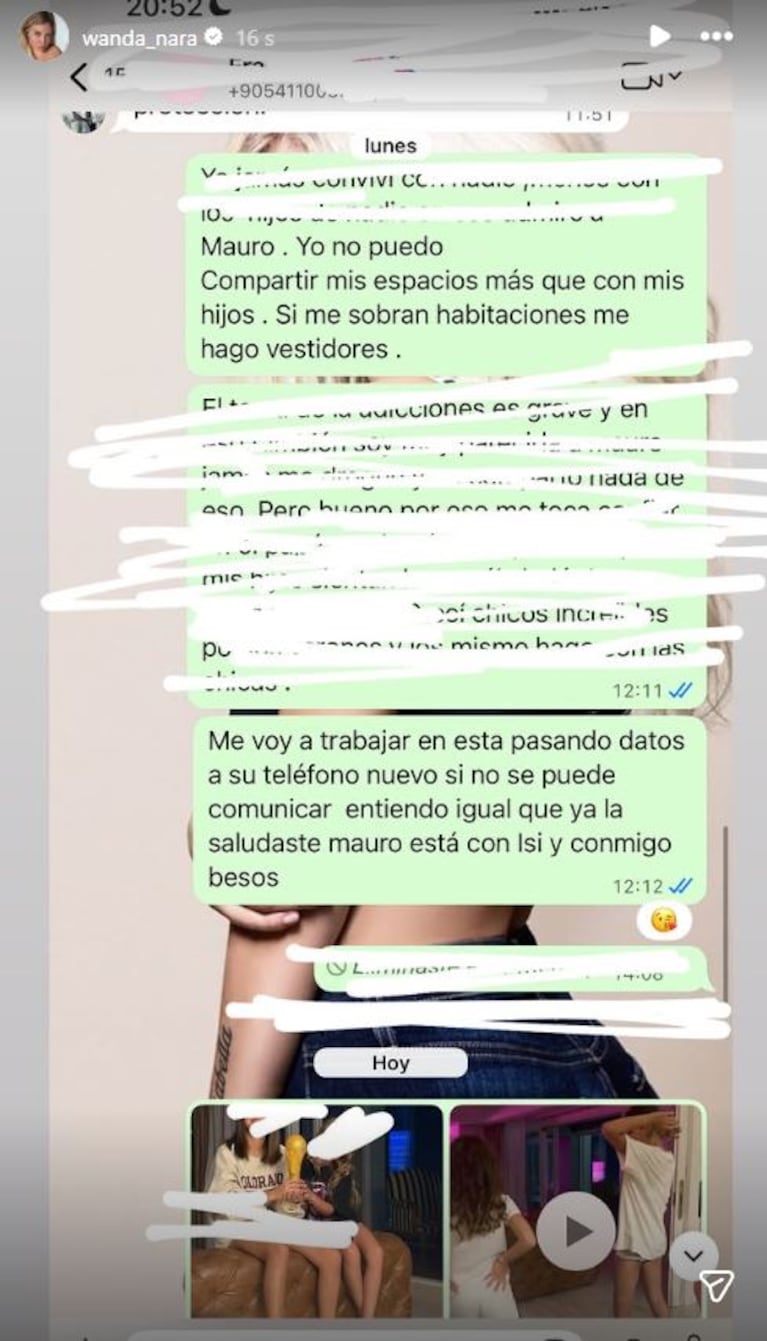 Foto: Captura de Instagram Stories (@wanda_nara)