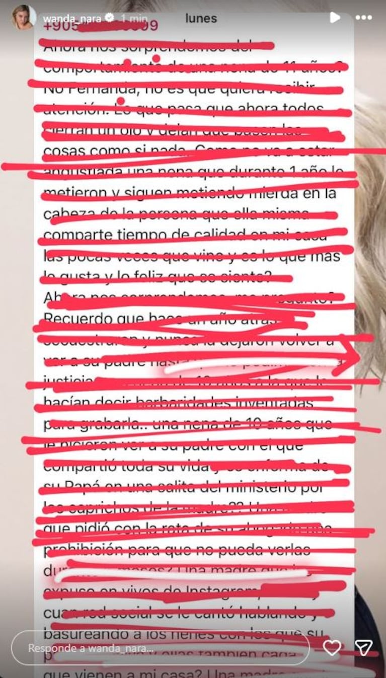 Foto: Captura de Instagram Stories (@wanda_nara)