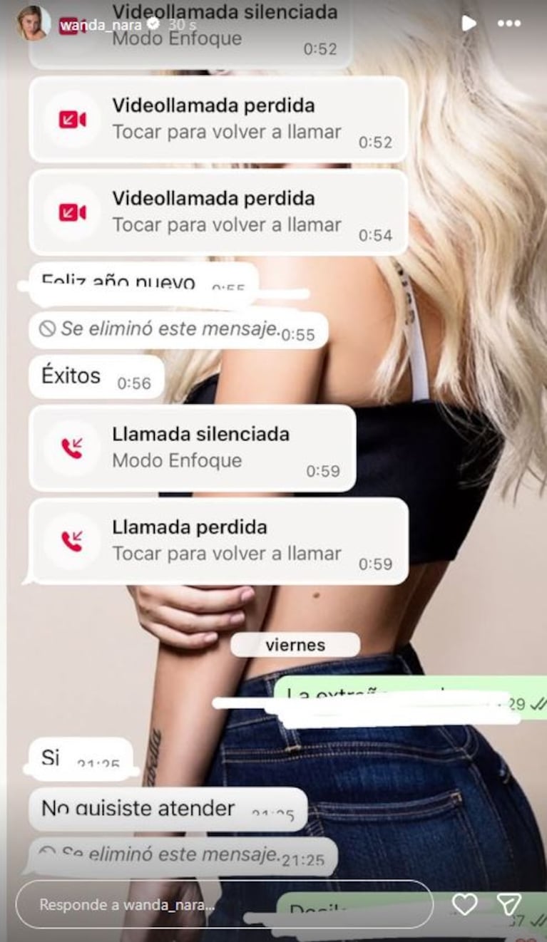 Foto: Captura de Instagram Stories (@wanda_nara)