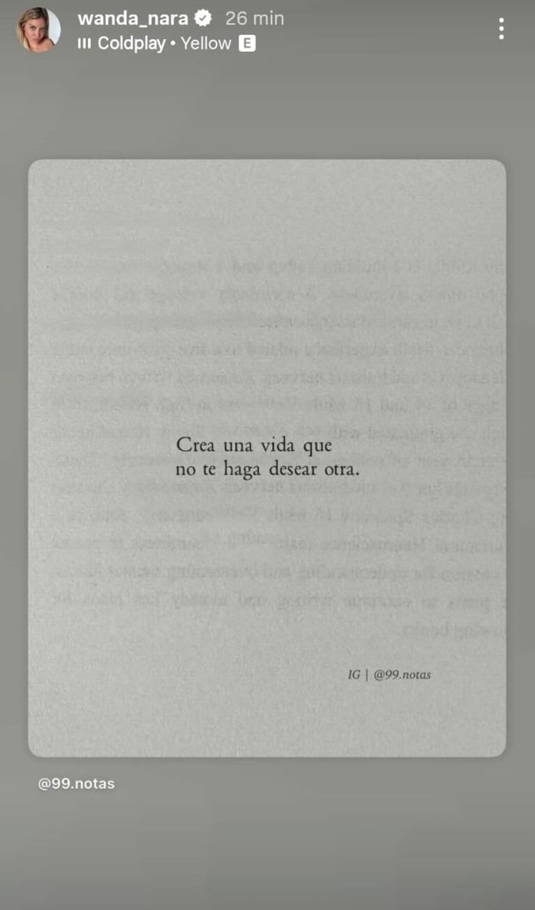 Foto: Captura de Instagram Stories (@wanda_nara)