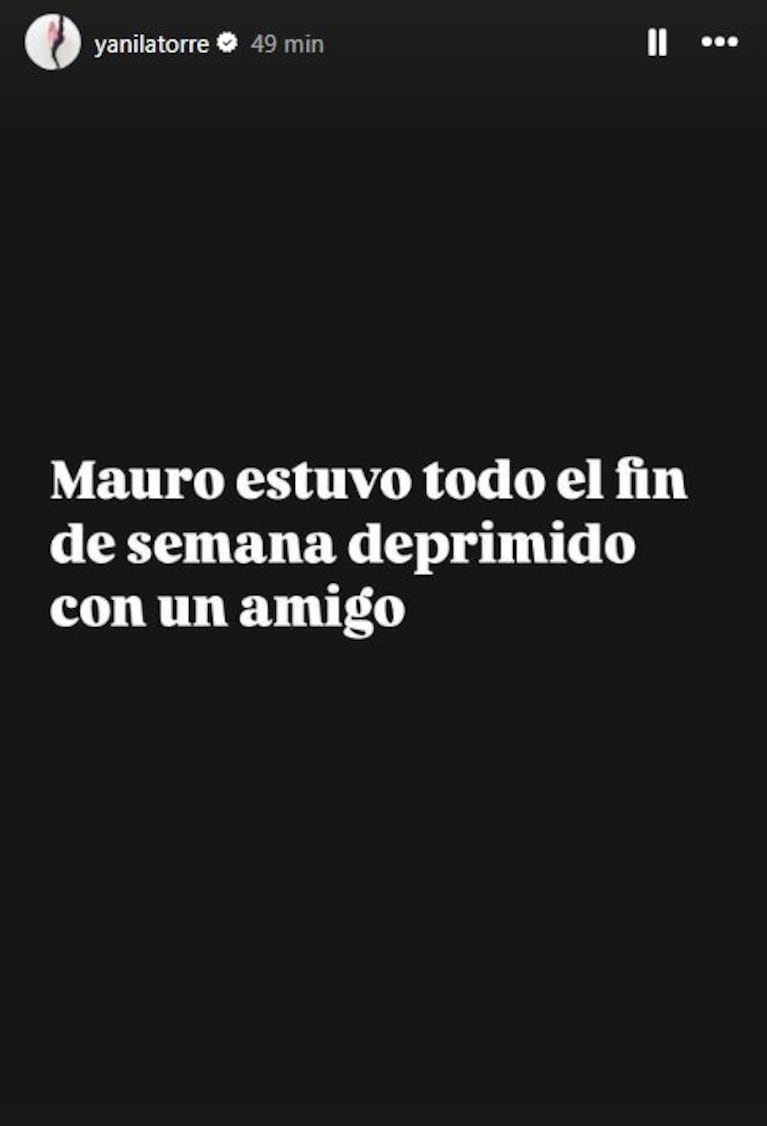 Foto: Captura de Instagram Stories (@yanilatorre)