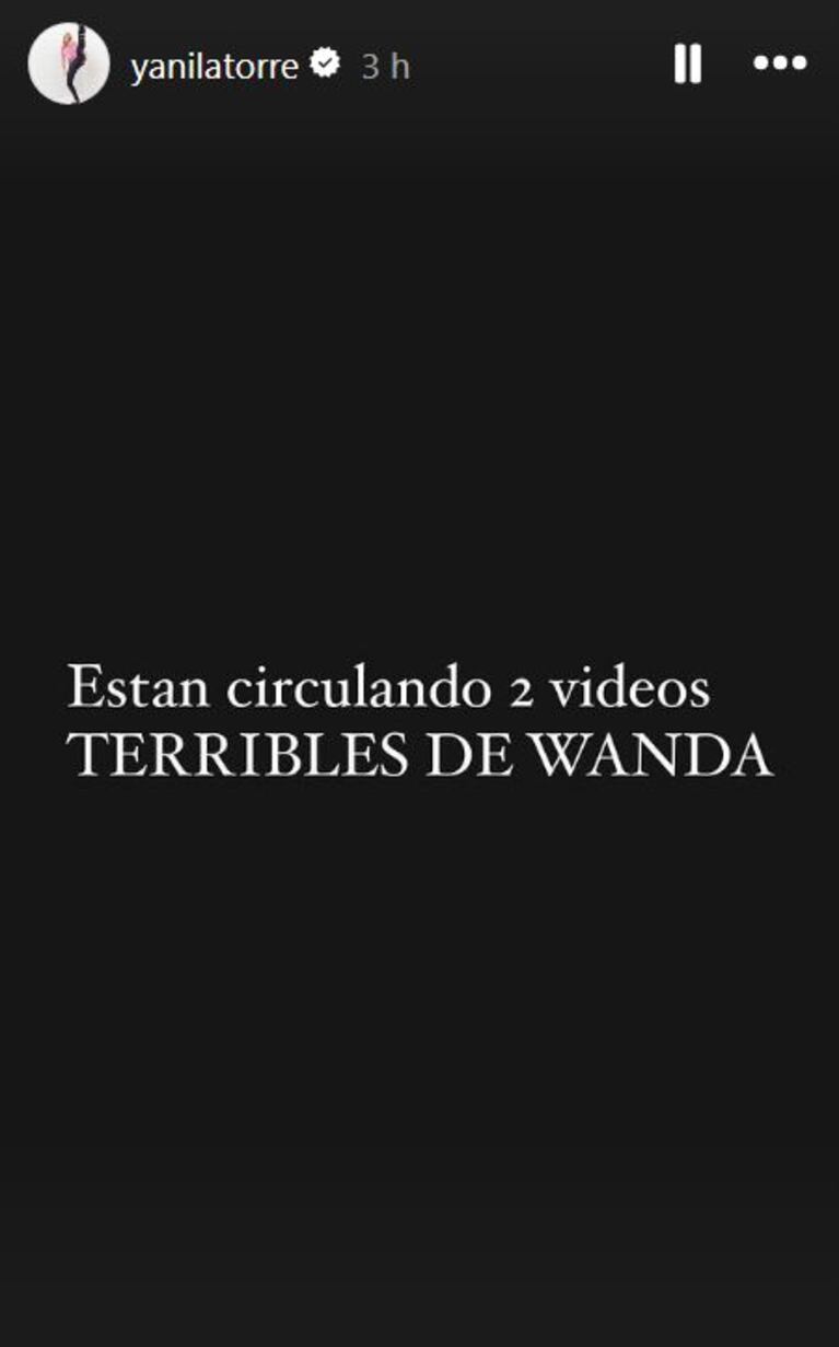 Foto: Captura de Instagram Stories (@yanilatorre)