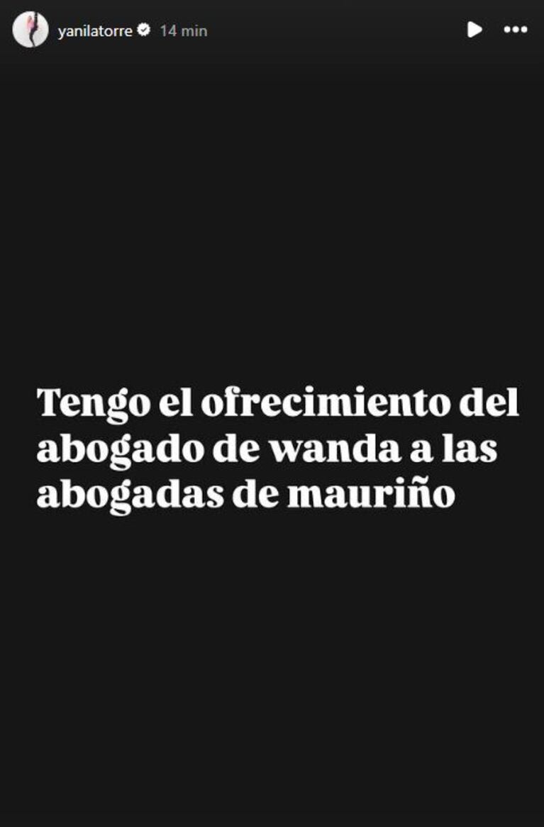 Foto: Captura de Instagram Stories (@yanilatorre)