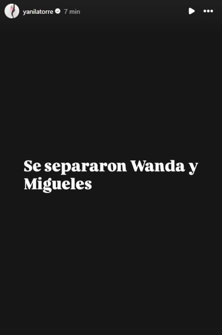 Foto: Captura de Instagram Stories (@yanilatorre)