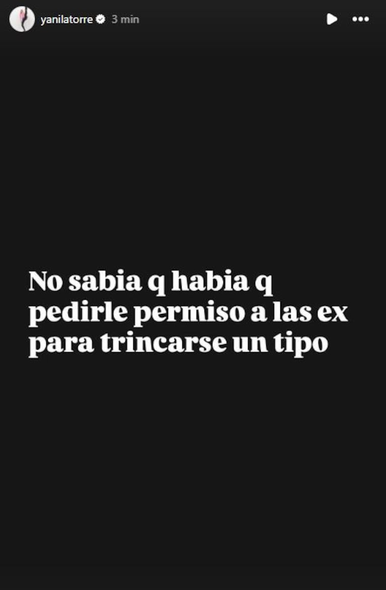 Foto: Captura de Instagram Stories (@yanilatorre)
