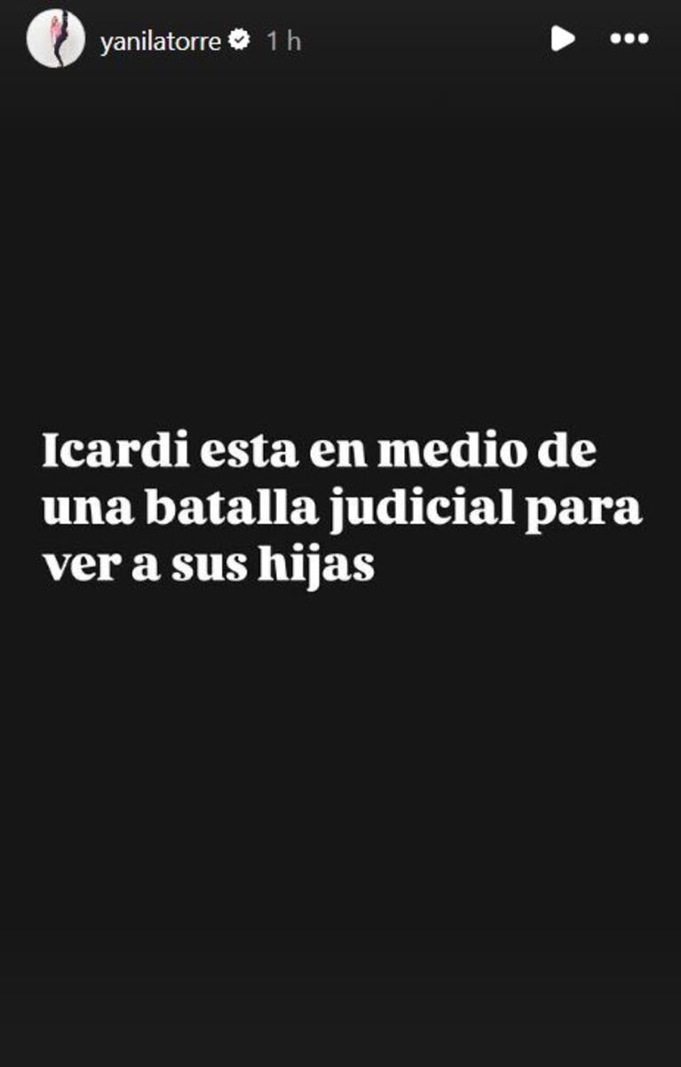 Foto: Captura de Instagram Stories (@yanilatorre)