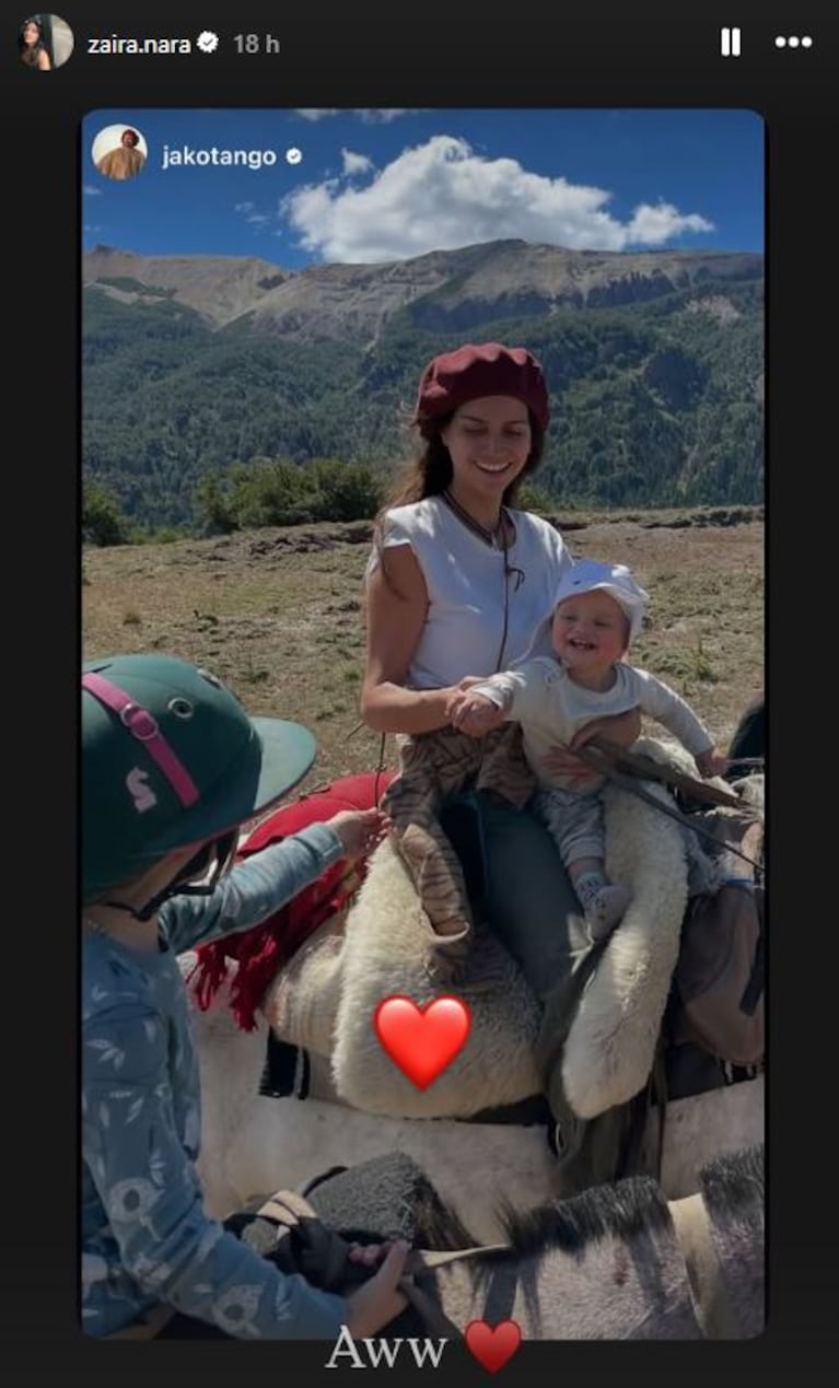 Foto: Captura de Instagram Stories (@zaira.nara)