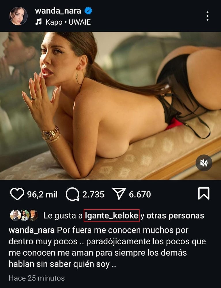 Foto: Captura de Instagram (@wanda_nara)