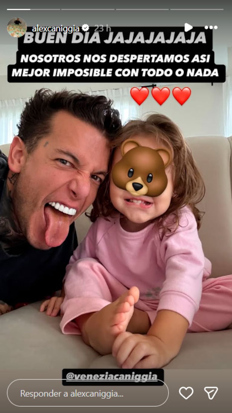 Foto: captura de pantalla del Instagram oficial de Alex Caniggia.