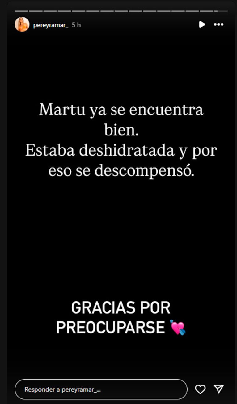 Foto: captura de pantalla del Instagram oficial de Martina Pereyra.