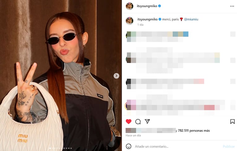 Foto: captura de pantalla del Instagram oficial deYoung Miko.