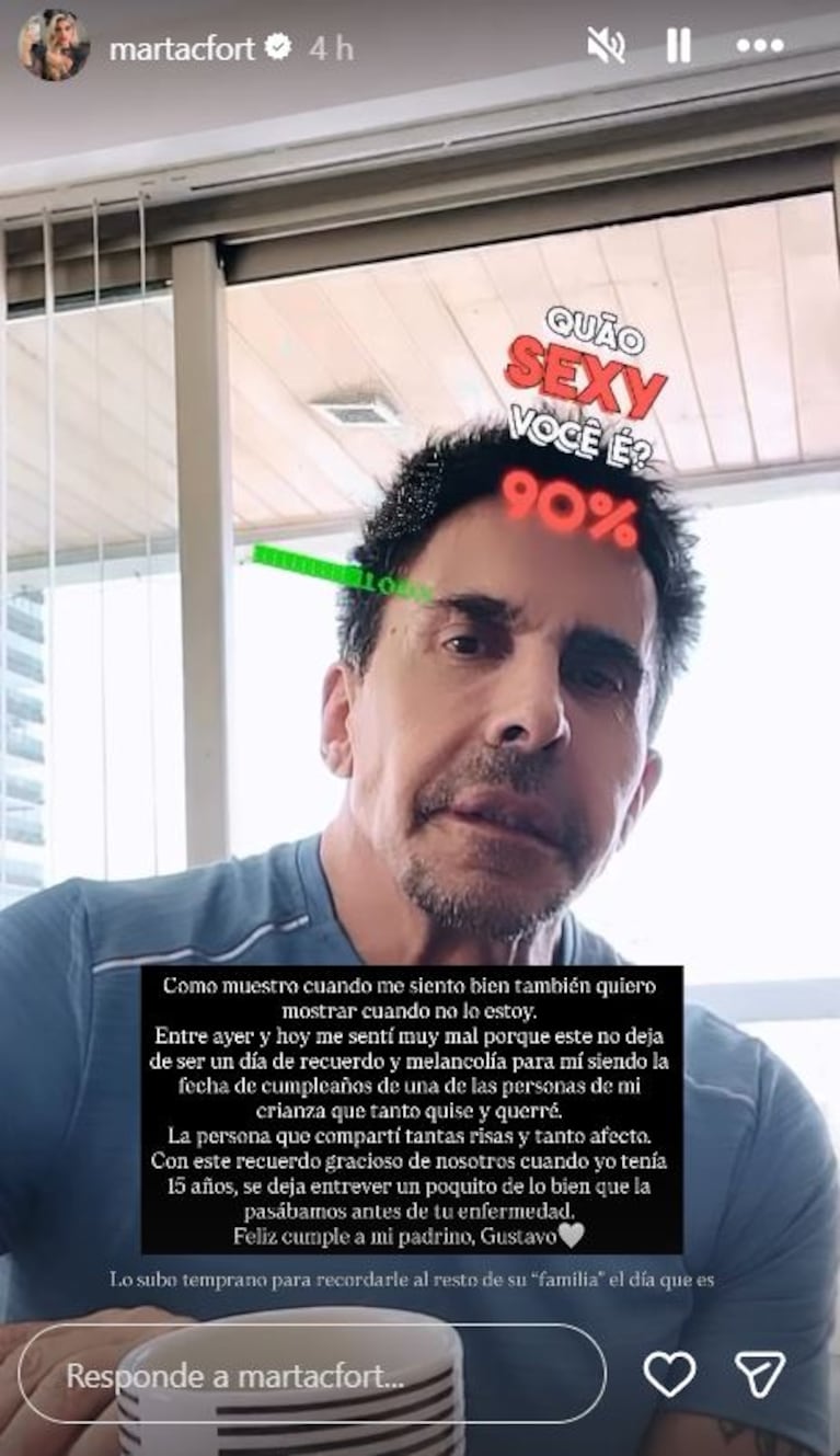 Foto: Captura de video de Instagram Stories (@martacfort)