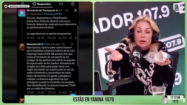 Foto: Captura de video de X (@Observador1079)