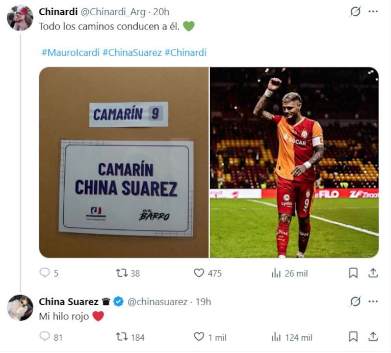 Foto: Captura de X (@chinasuarez)