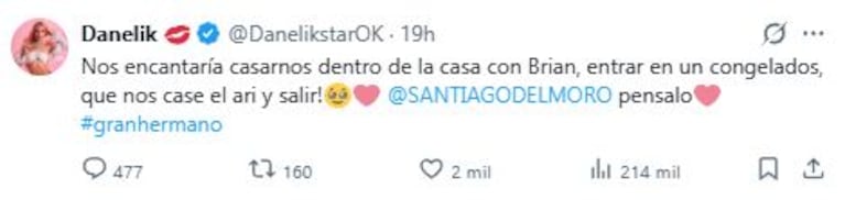 Foto: Captura de X (@DanelikstarOK)
