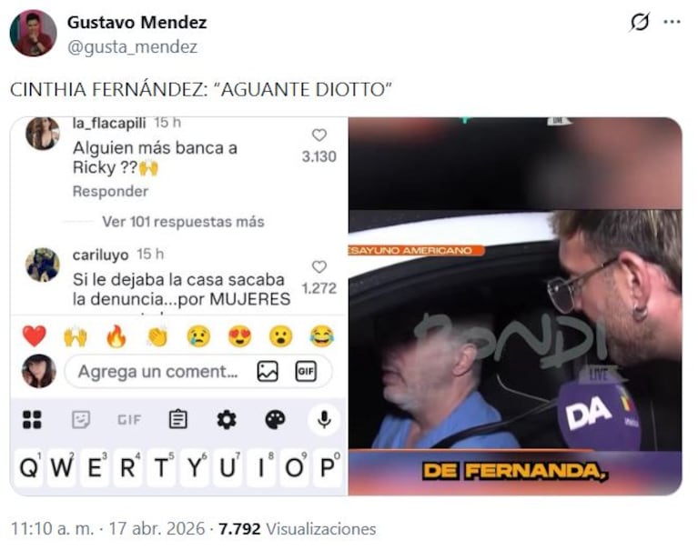 Foto: Captura de X (@gusta_mendez)