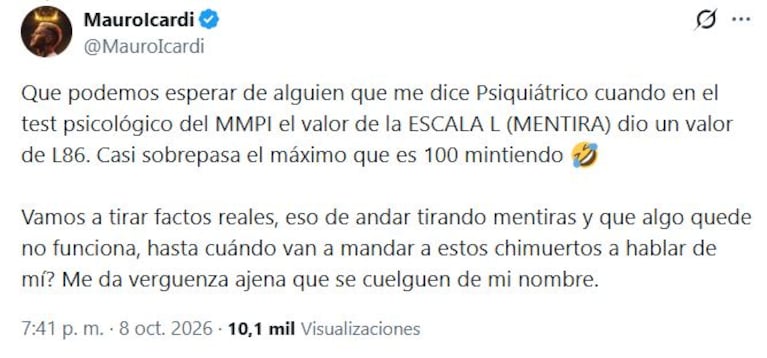 Foto: Captura de X (@MauroIcardi)