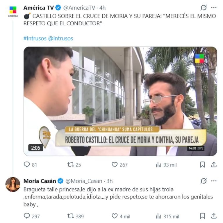 Foto: Captura de X (@@Moria_Casan)