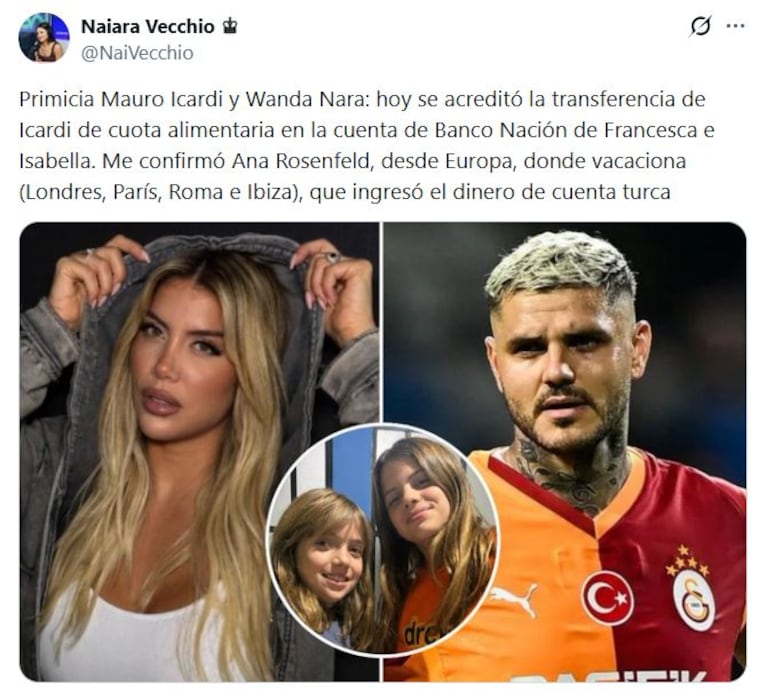 Foto: Captura de X (@NaiVecchio)