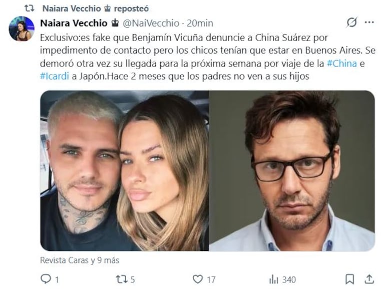 Foto: Captura de X (@NaiVecchio)