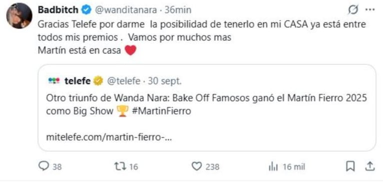 Foto: Captura de X (@wanditanara)